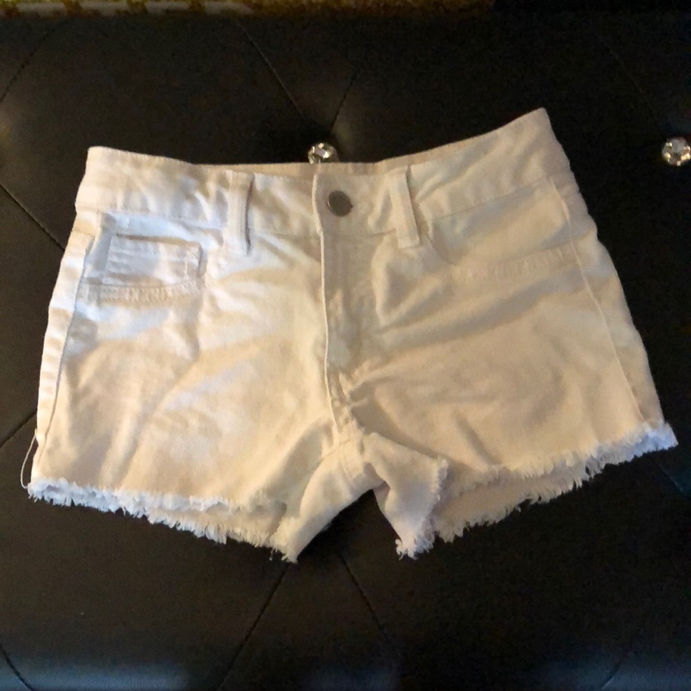 White jean shorts
